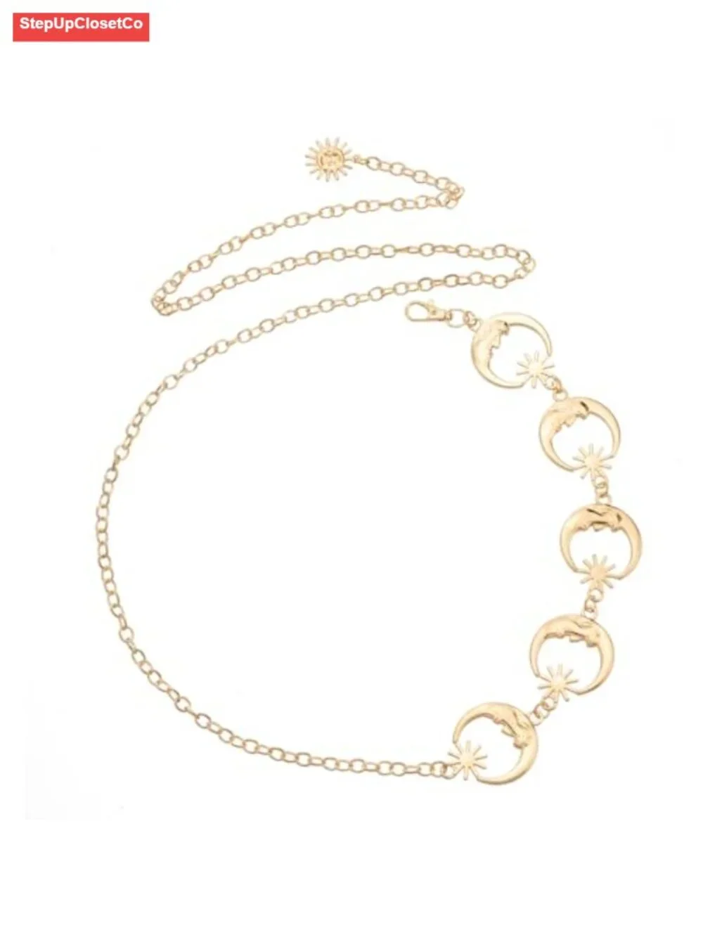 Vintage Style Adjustable Metal Waist Chain Belt for Women Dresses Jeans